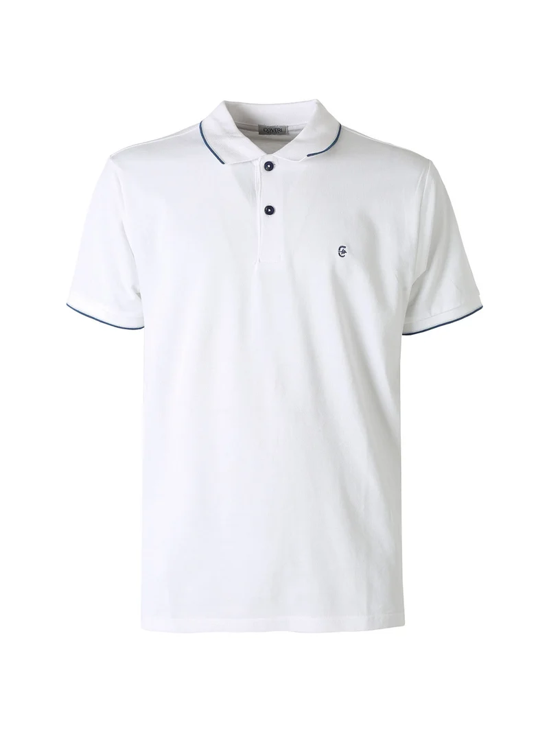 Polo da uomo in cotone a maniche corte - bianco