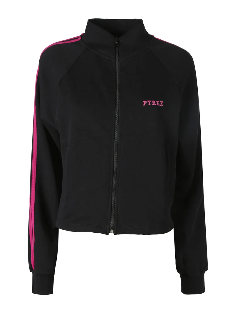Felpa sportiva da donna full zip a collo alto - nero