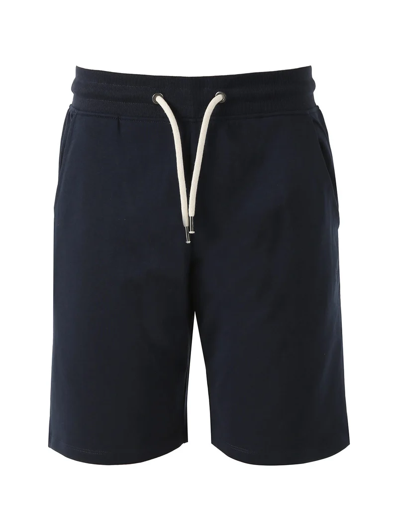 Bermuda da uomo in felpa con coulisse - blu scuro