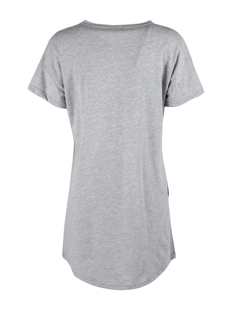 Vestito da donna in cotone a maniche corte - grigio