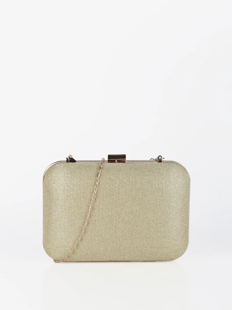 Pochette donna rigida brillantinata - oro
