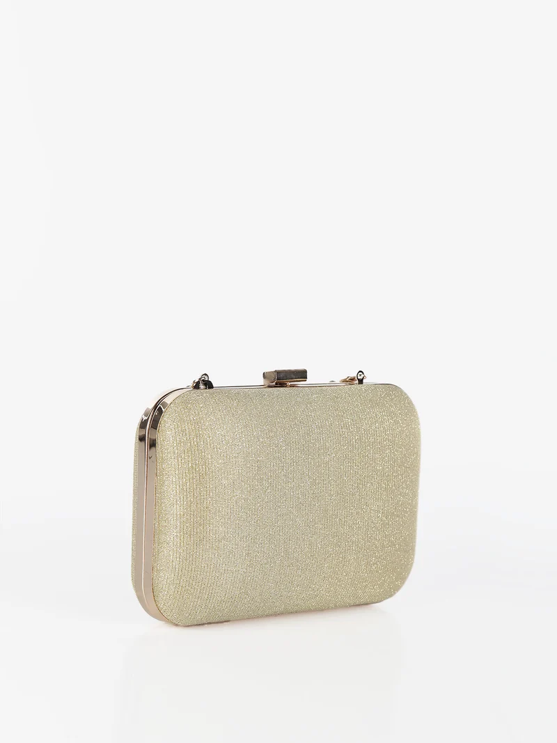 Pochette donna rigida brillantinata - oro