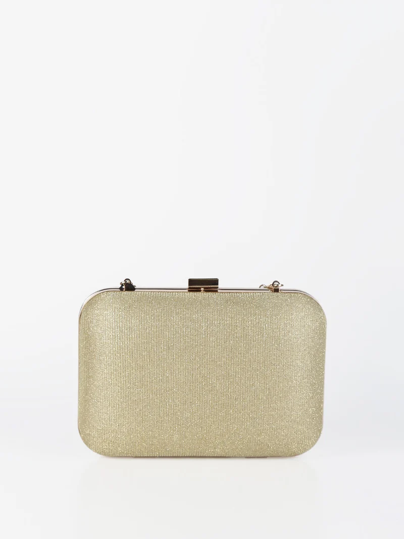 Pochette donna rigida brillantinata - oro