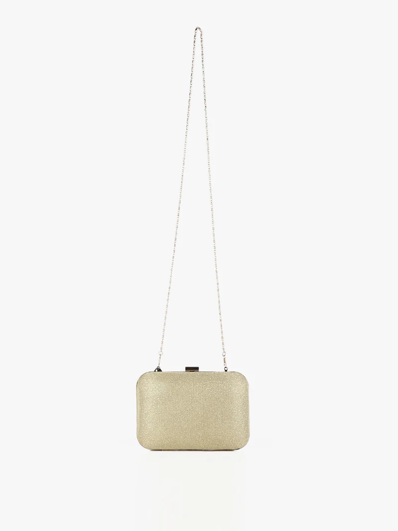 Pochette donna rigida brillantinata - oro