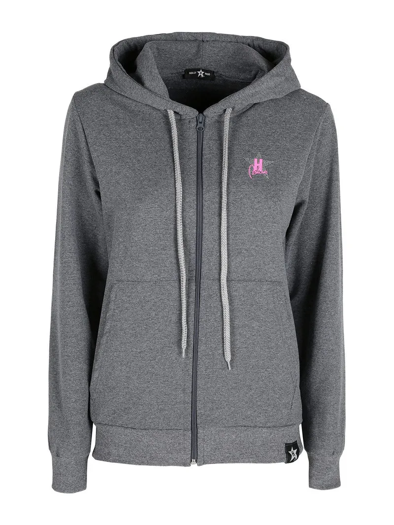 Felpa donna sportiva con cappuccio - grigio