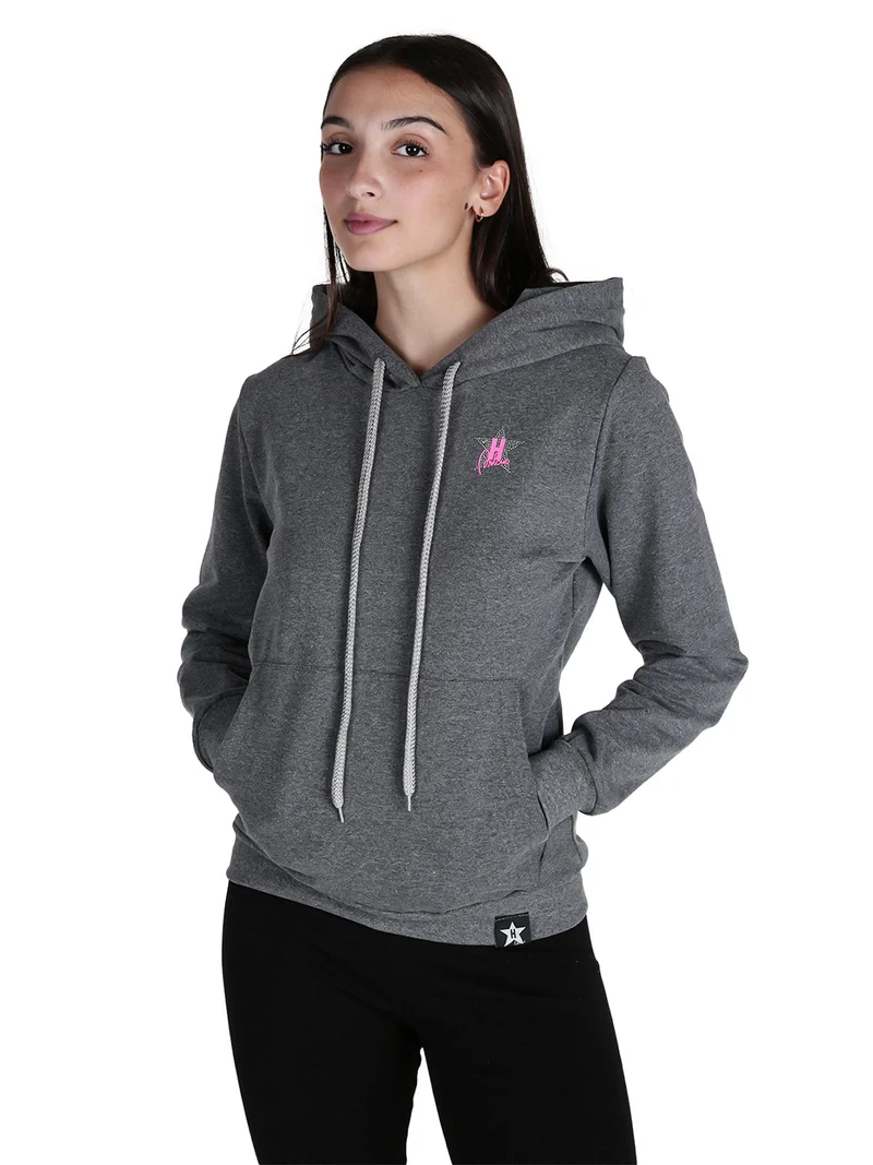 Felpa donna sportiva con cappuccio - grigio