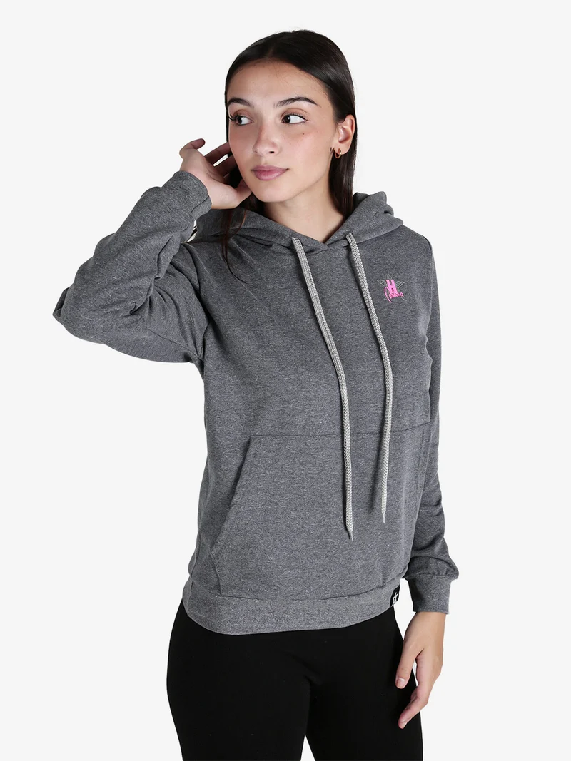 Felpa donna sportiva con cappuccio - grigio