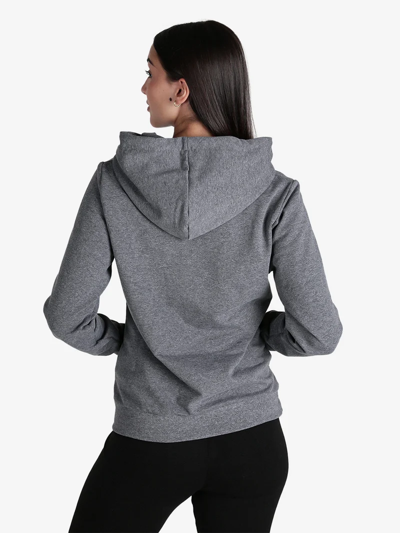 Felpa donna sportiva con cappuccio - grigio