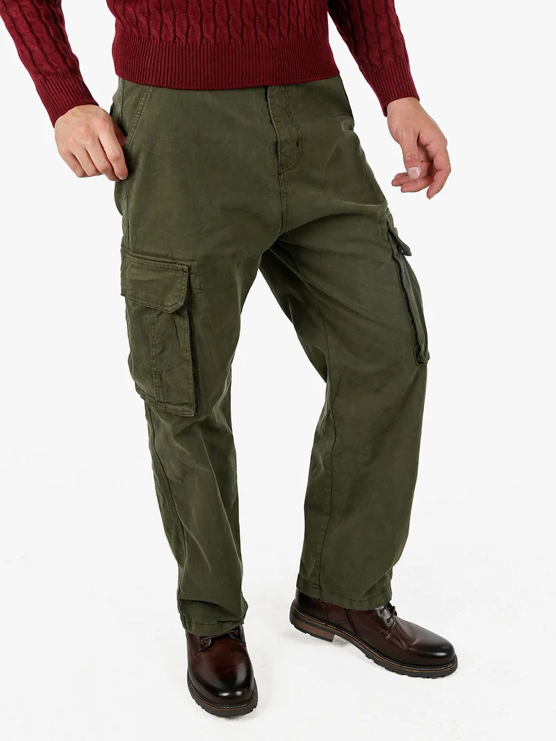 Pantaloni cargo baggy da uomo - militare