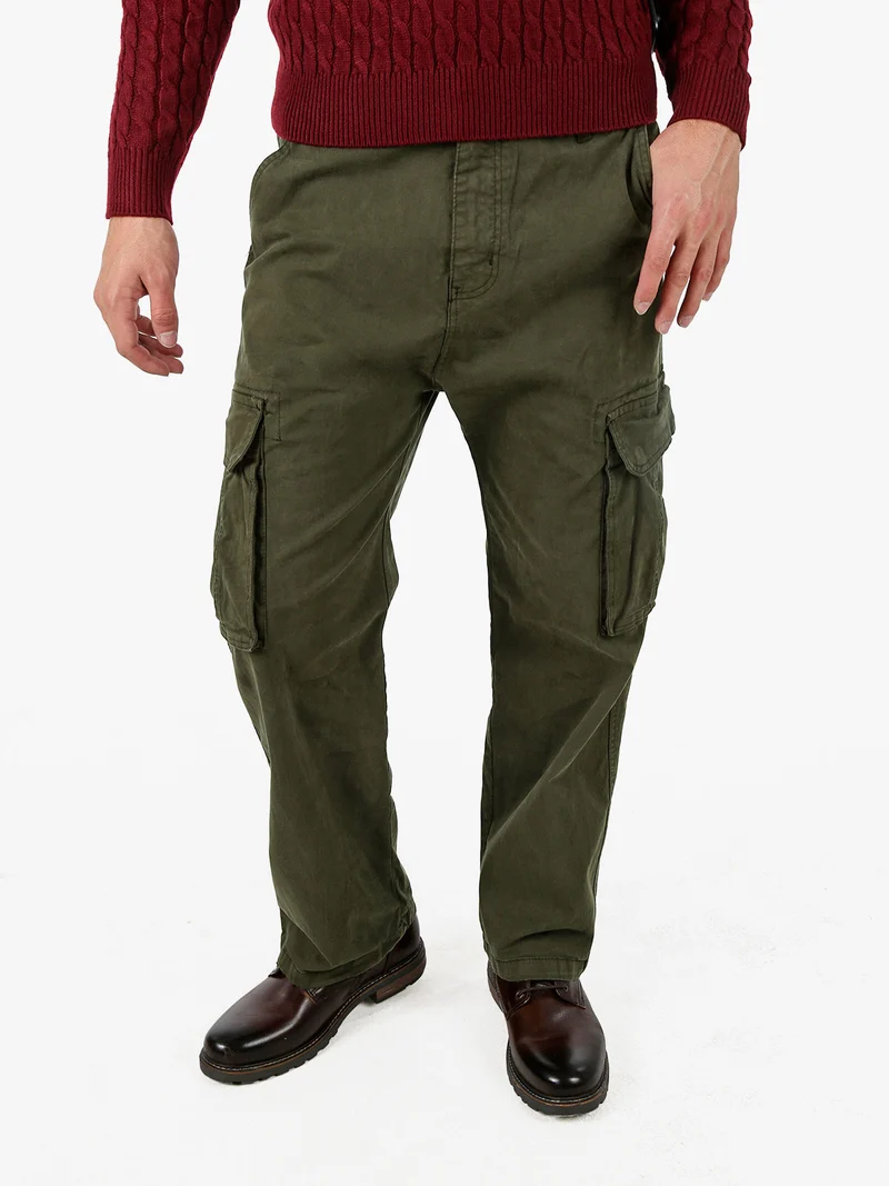 Pantaloni cargo baggy da uomo - militare