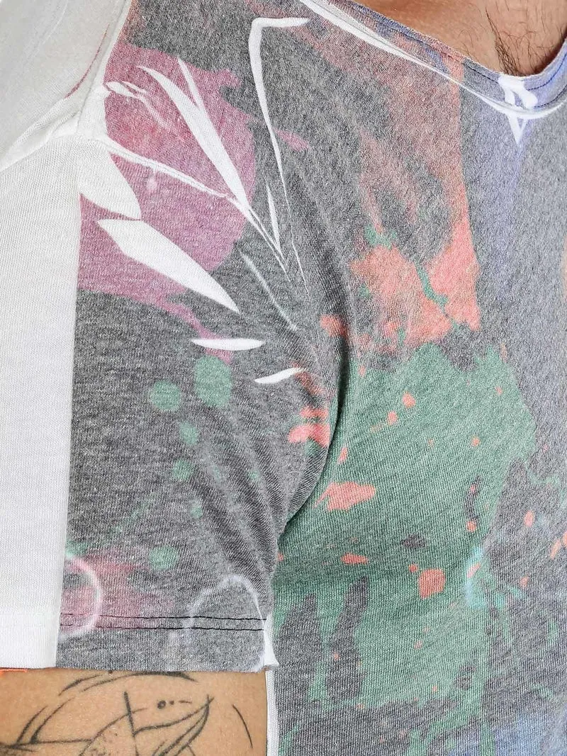 T-shirt girocollo con disegno - bianco