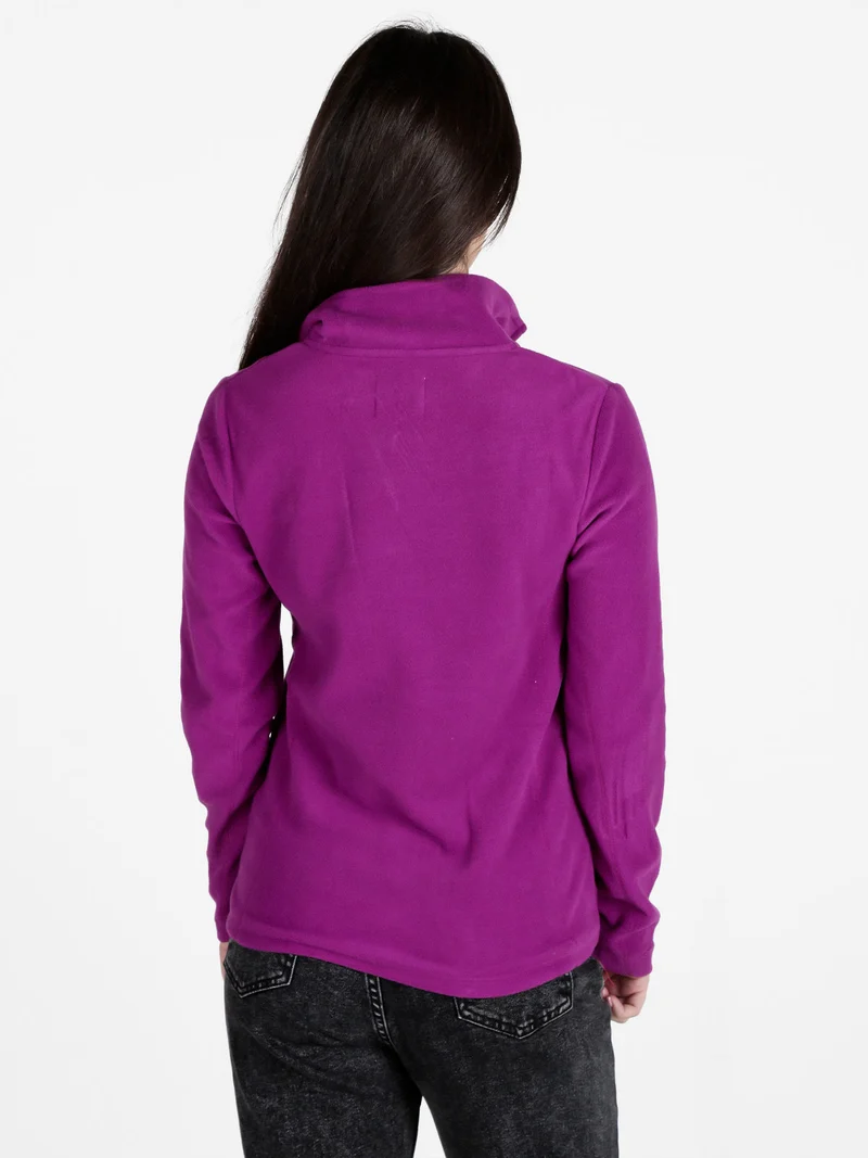 Felpa donna in micropile mezza zip - porpora