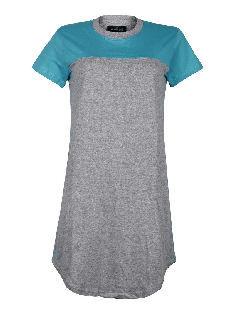 Camicia da notte a maniche corte in cotone - turchese