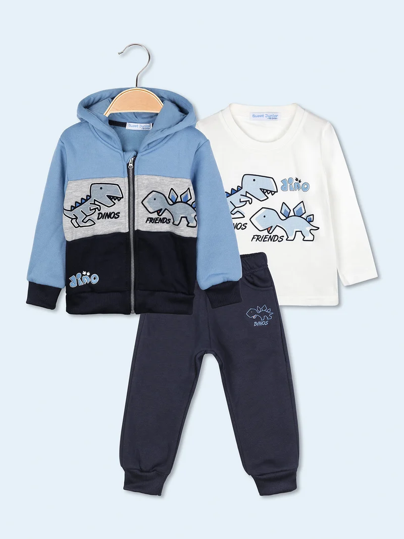 Completo da neonato felpato 3 pezzi - blu