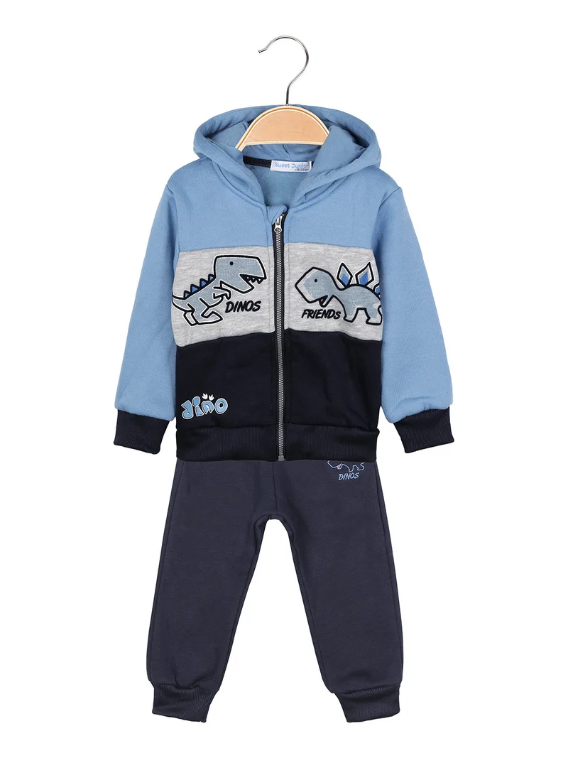 Completo da neonato felpato 3 pezzi - blu
