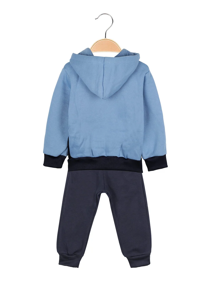 Completo da neonato felpato 3 pezzi - blu