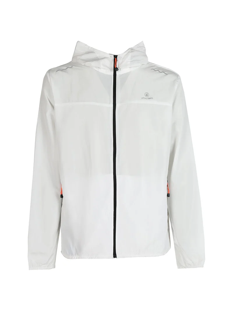 Giacca running da uomo con cappuccio - bianco