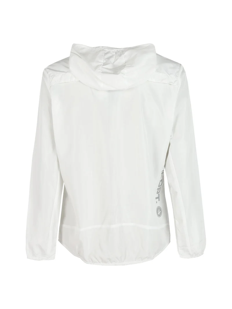 Giacca running da uomo con cappuccio - bianco