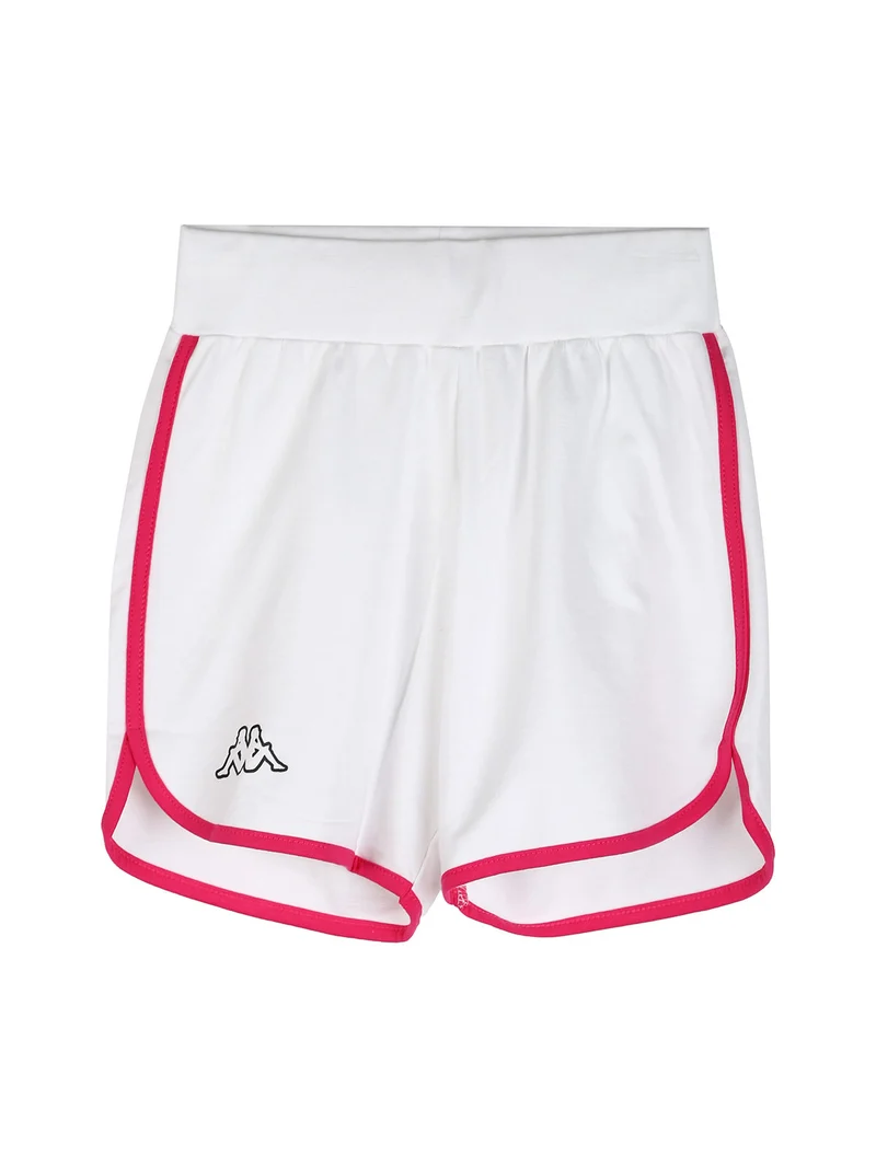 Completo corto da ragazza in cotone con t-shirt cropped e shorts - fucsia