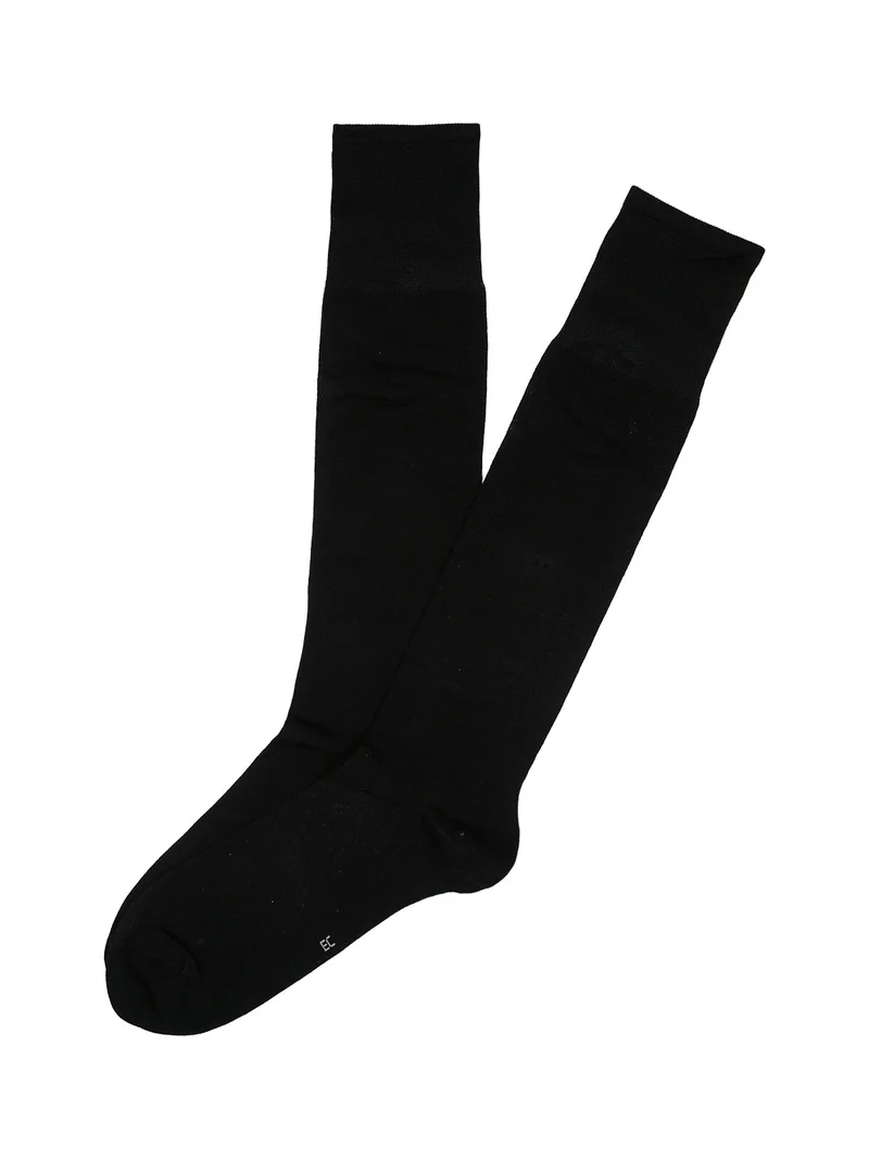 Calze lunghe da uomo in cotone mercerizzato - nero