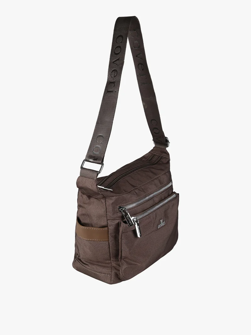 Borsa a tracolla da donna in nylon - moro