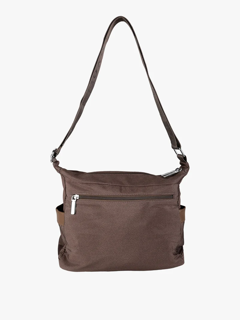 Borsa a tracolla da donna in nylon - moro