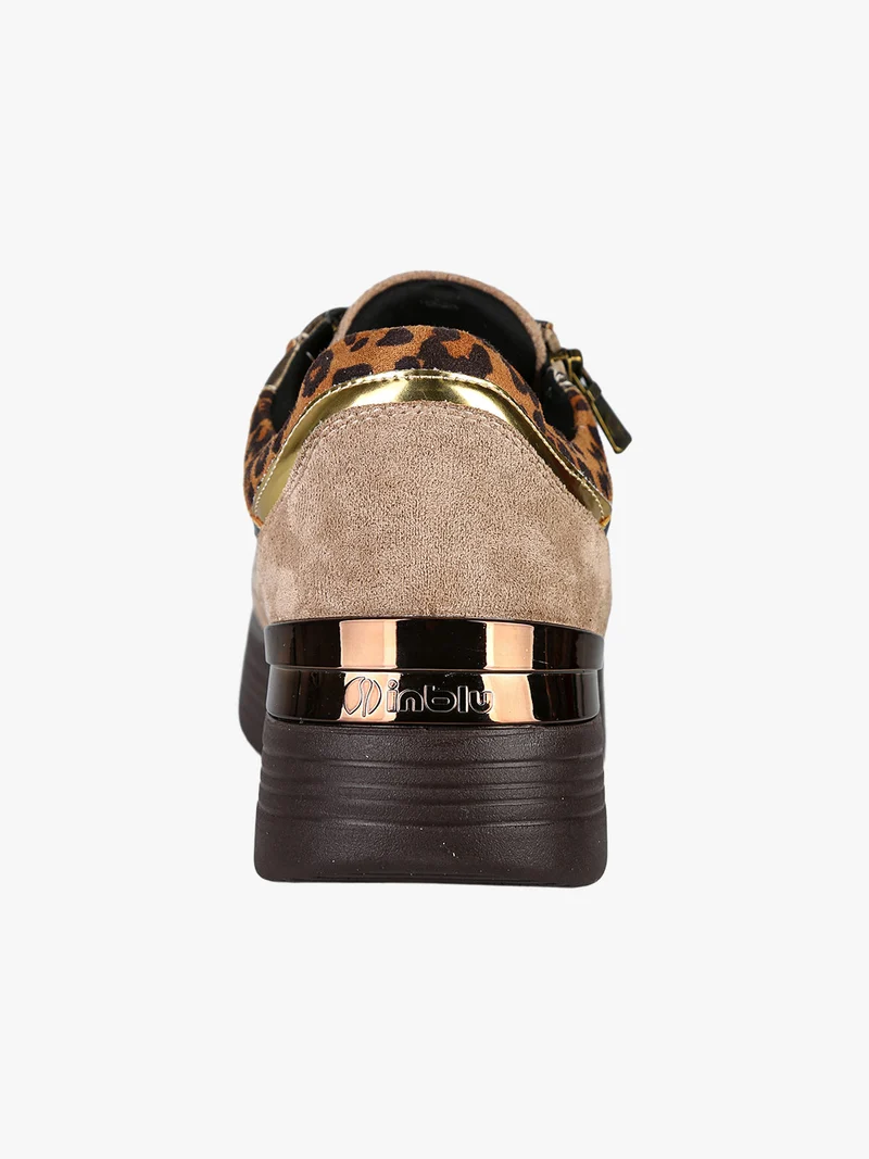 Sneakers donna con platform - marrone