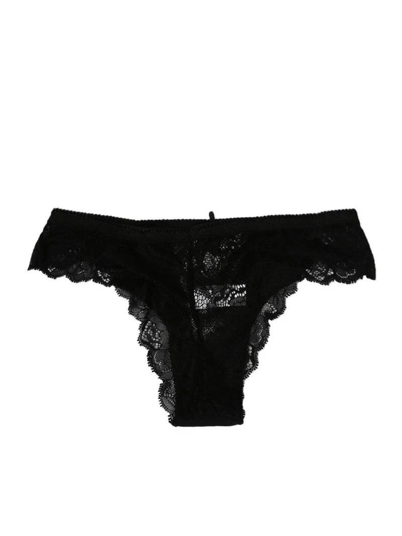 Coordinato intimo Top con pizzo + brasiliana - nero