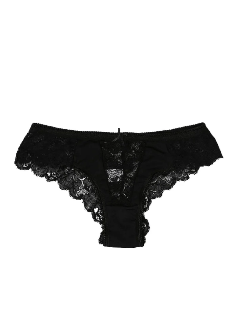 Coordinato intimo Top con pizzo + brasiliana - nero