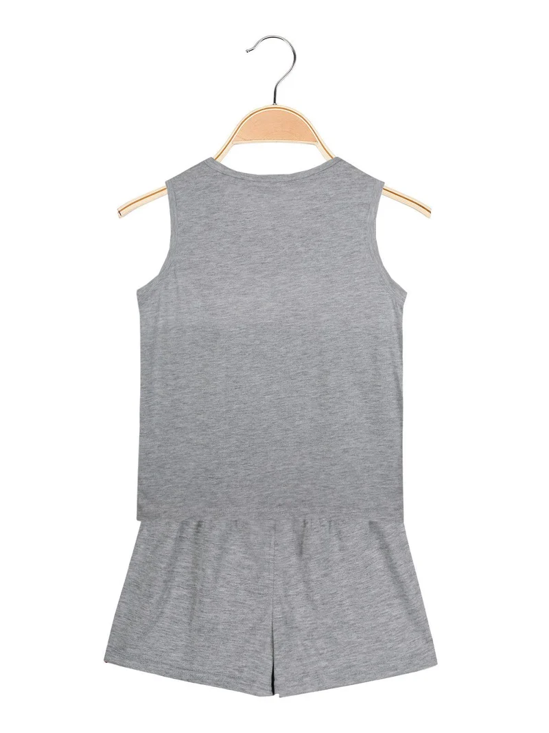 Completo 2 pezzi canotta + bermuda - grigio chiaro