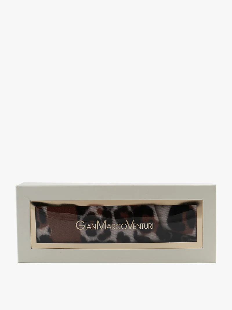 Sciarpa donna animalier con frange - senape