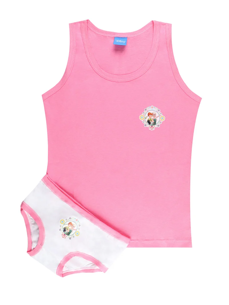 Completo intimo 2 pezzi da bambina co canotta + slip - rosa