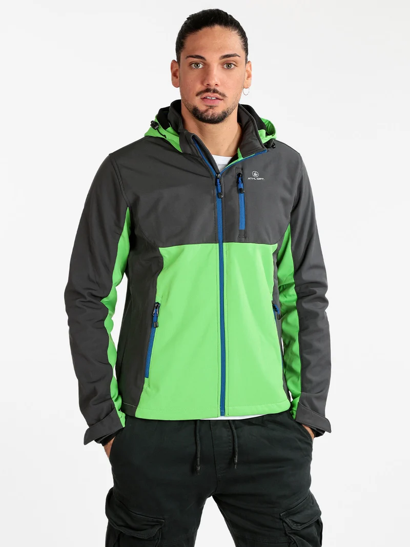 Giacca uomo impermeabile con cappuccio - grigio scuro