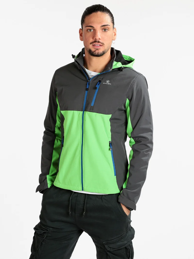Giacca uomo impermeabile con cappuccio - grigio scuro