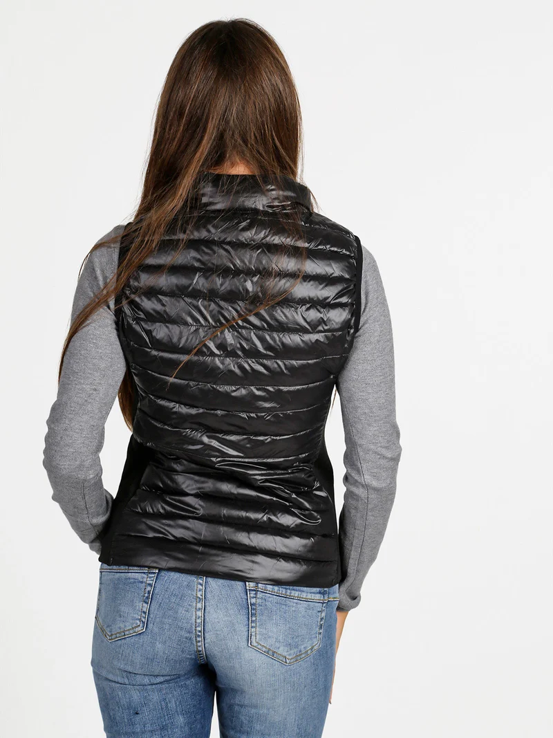 Gilet donna imbottito con chiusura zip - nero