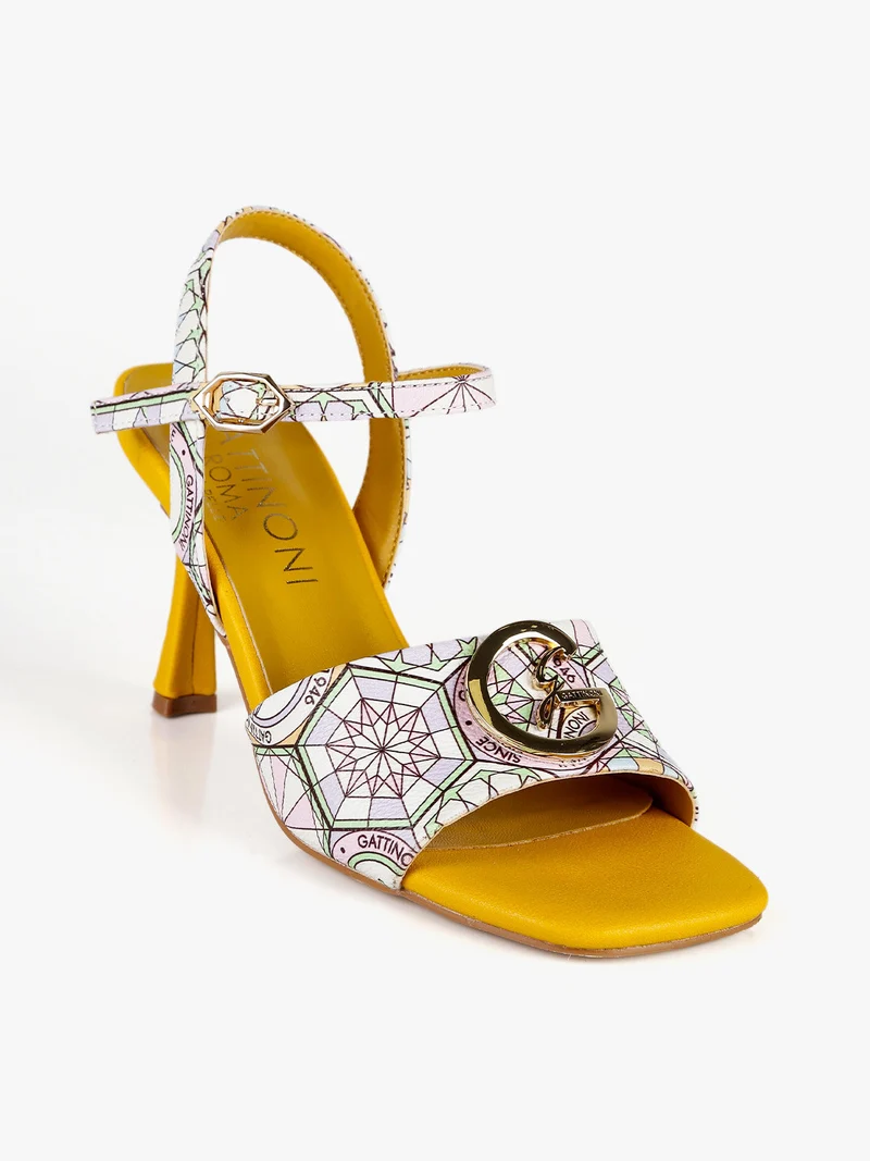 Sandali donna con stampe - giallo