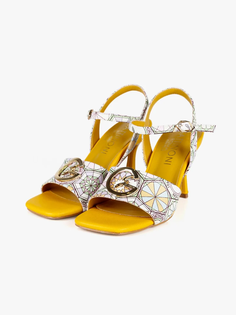 Sandali donna con stampe - giallo