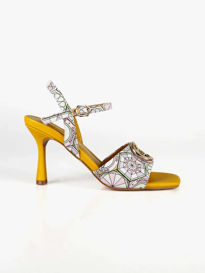 Sandali donna con stampe - giallo