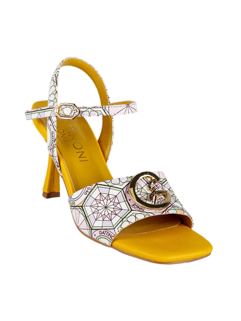 Sandali donna con stampe - giallo