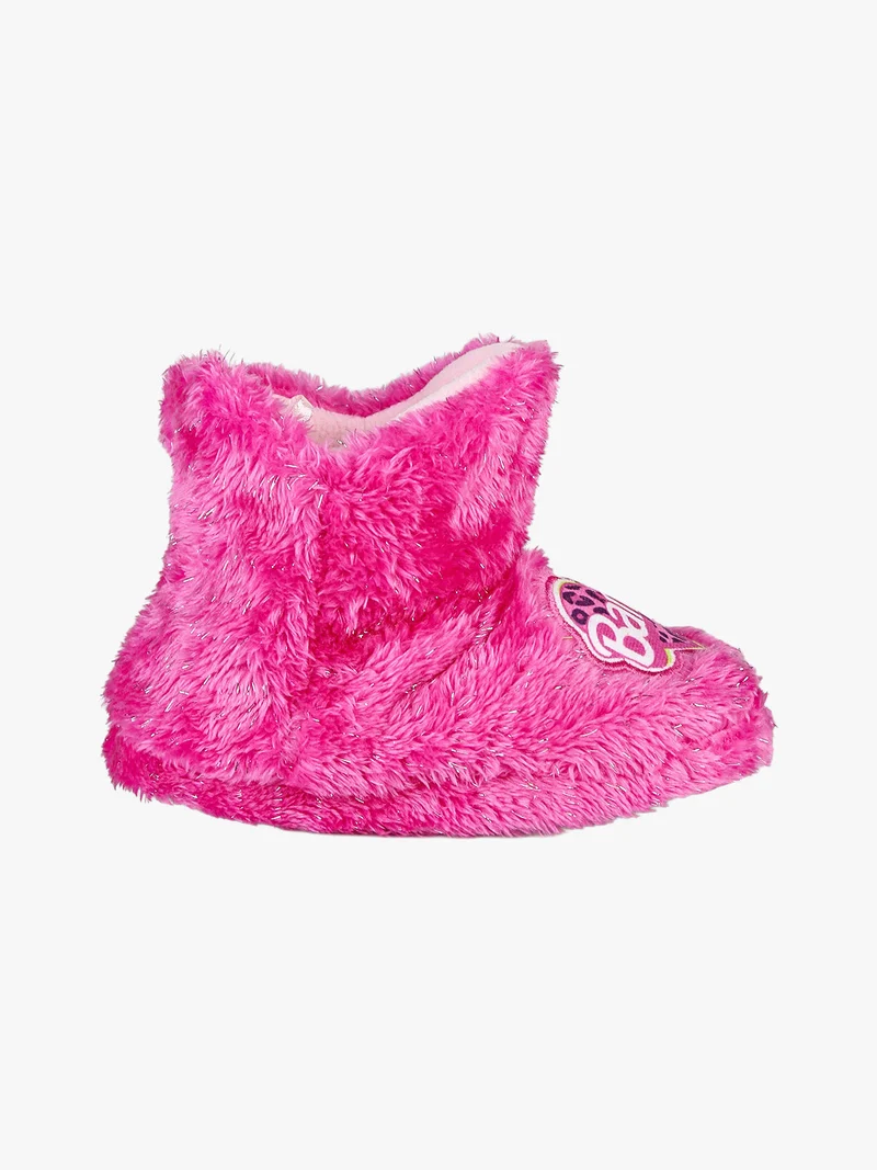 Pantofole a stivaletto da bambina con pelo - rosa