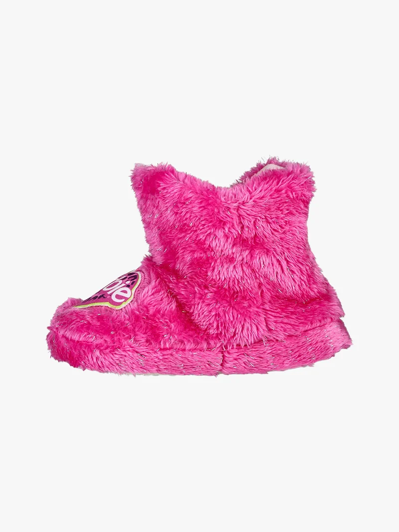 Pantofole a stivaletto da bambina con pelo - rosa