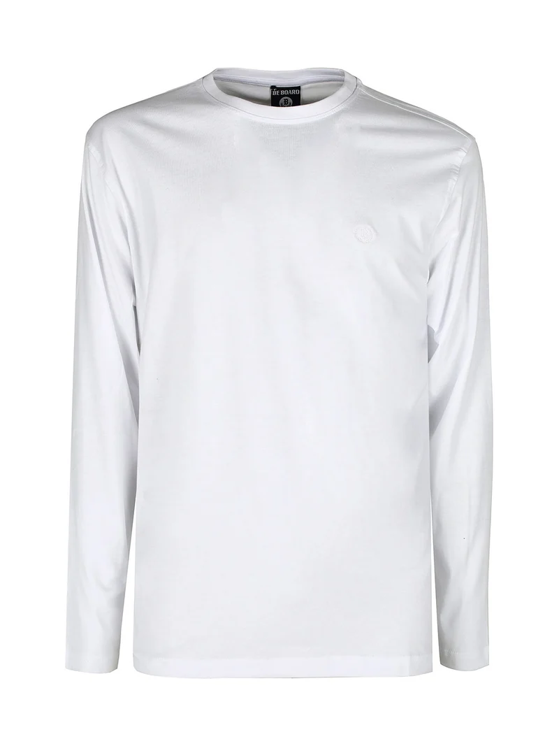 T-shirt girocollo da uomo a maniche lunghe - bianco