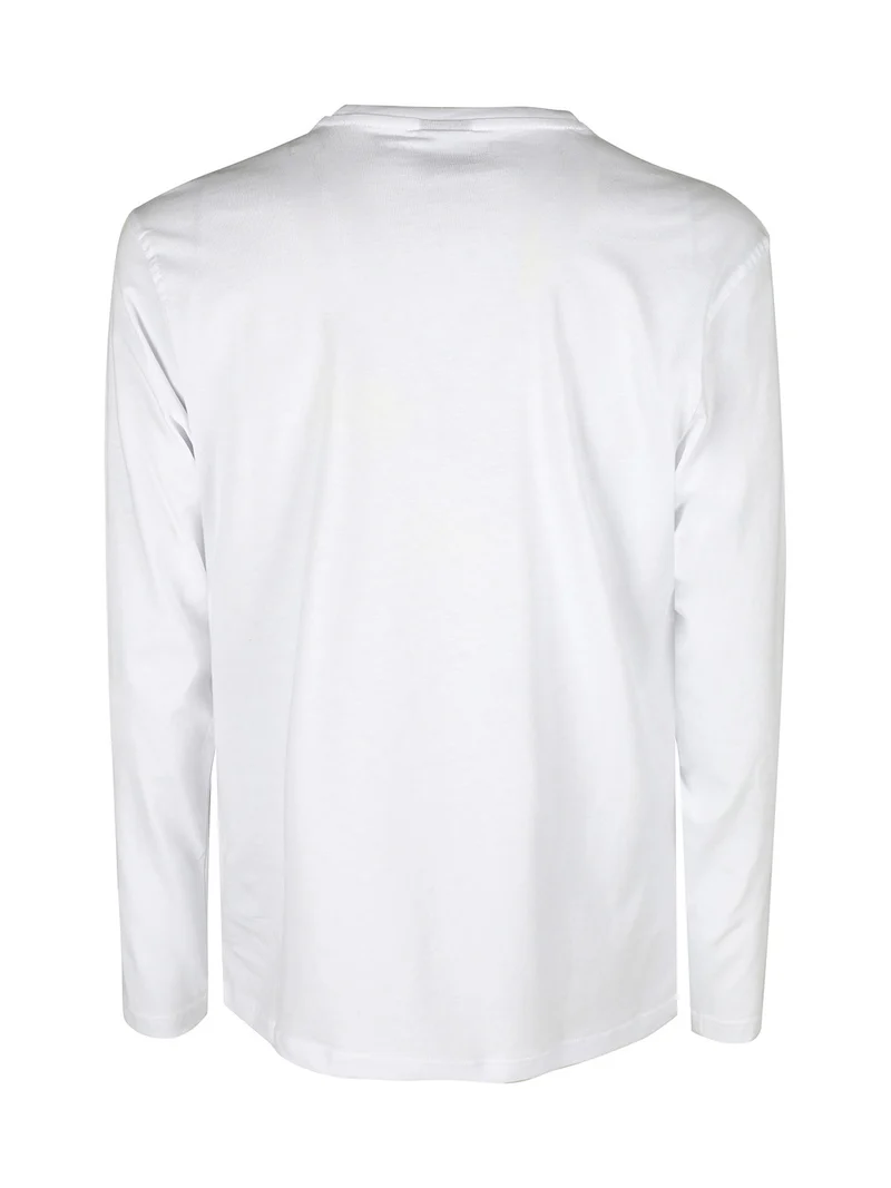 T-shirt girocollo da uomo a maniche lunghe - bianco