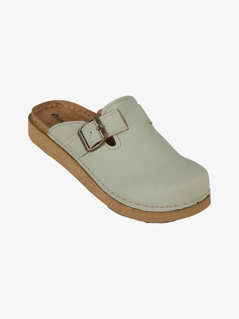 Sabot donna con fibbia - verde chiaro