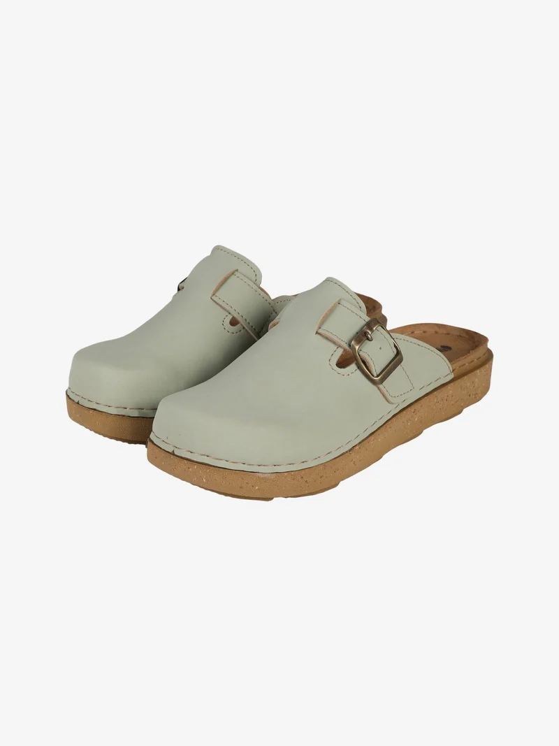 Sabot donna con fibbia - verde chiaro