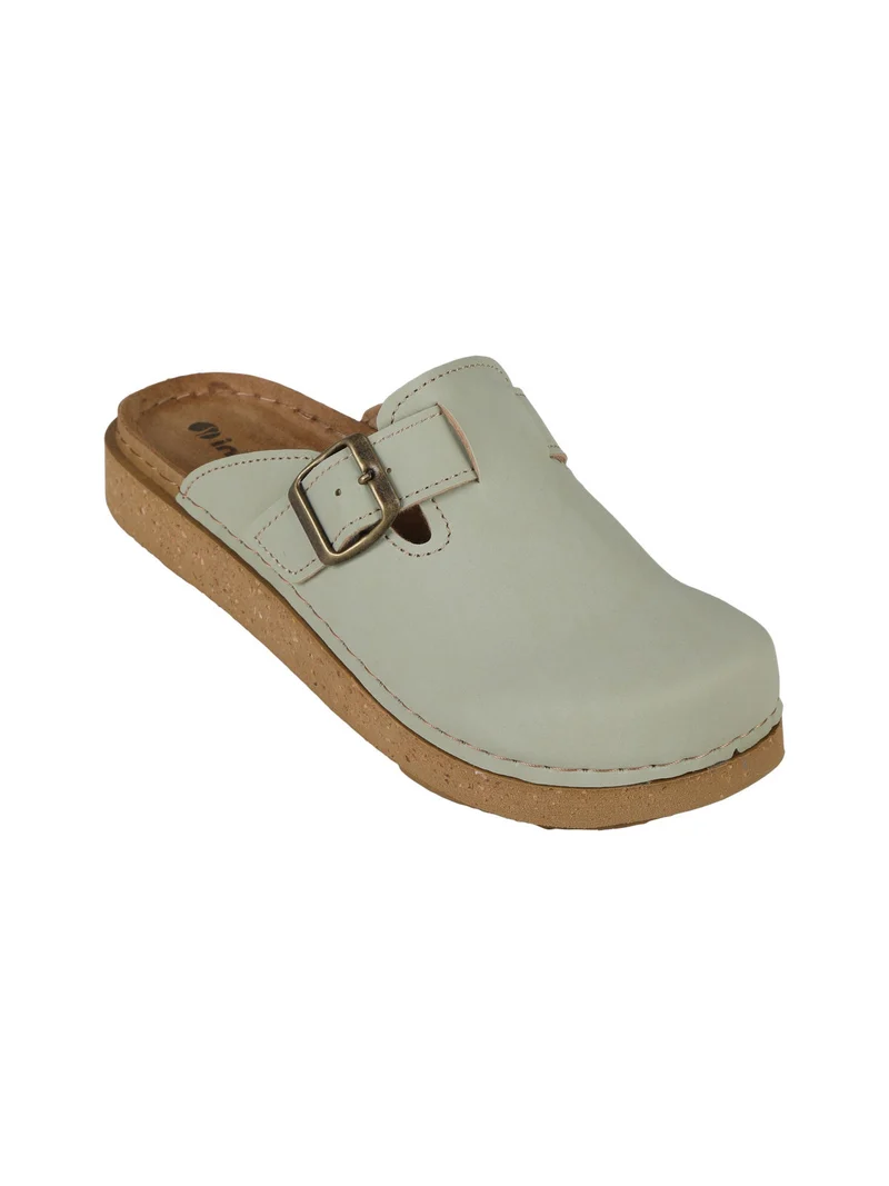 Sabot donna con fibbia - verde chiaro