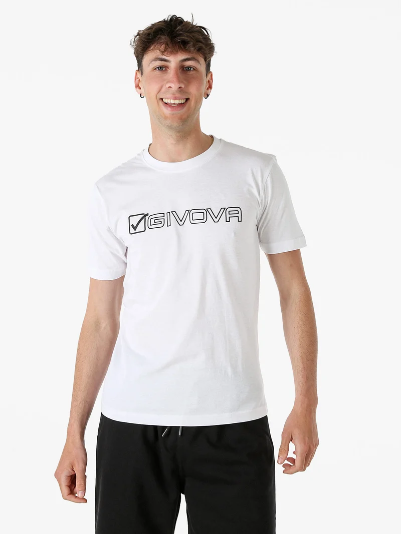 T-shirt da uomo in cotone con logo - bianco