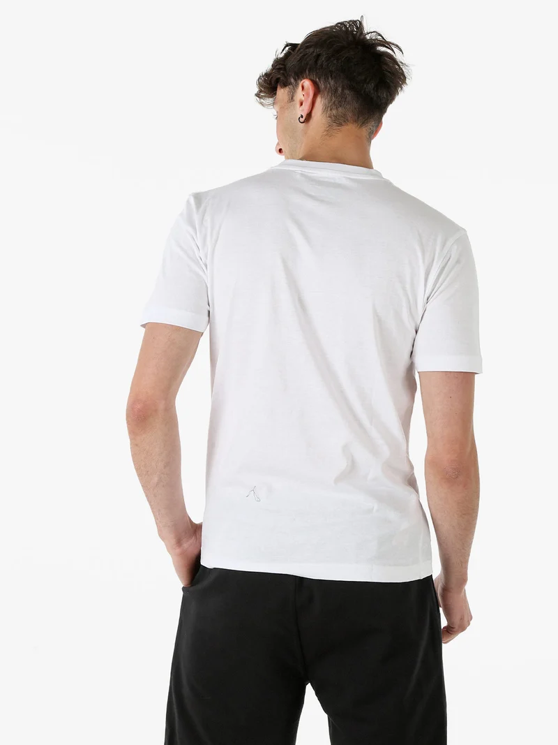 T-shirt da uomo in cotone con logo - bianco
