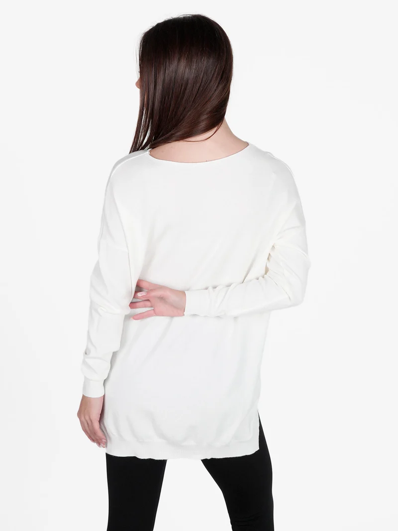 Maglia donna con taschini - bianco
