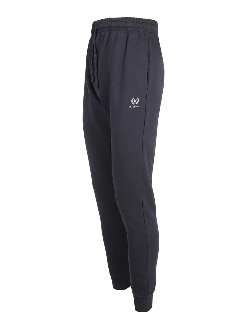 Pantaloni sportivi da uomo in felpa con polsini - blu scuro